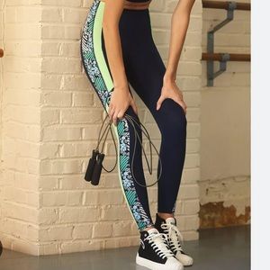 FP Movement by Free People Navy and Green Leggings